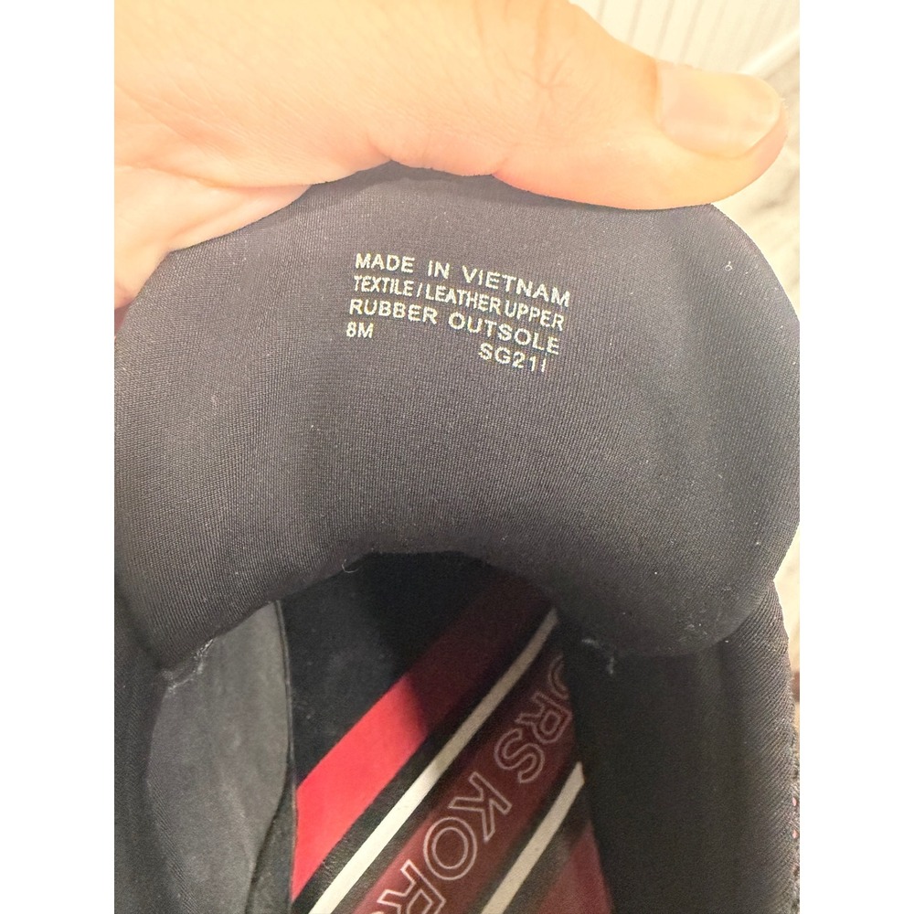 Michael Kors Bodie Bubble Trainer Sneakers Black Red Logo Platform Womens 8M - Picture 10 of 11